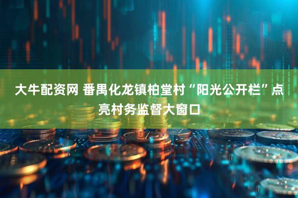 大牛配资网 番禺化龙镇柏堂村“阳光公开栏”点亮村务监督大窗口