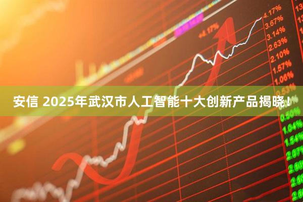 安信 2025年武汉市人工智能十大创新产品揭晓！
