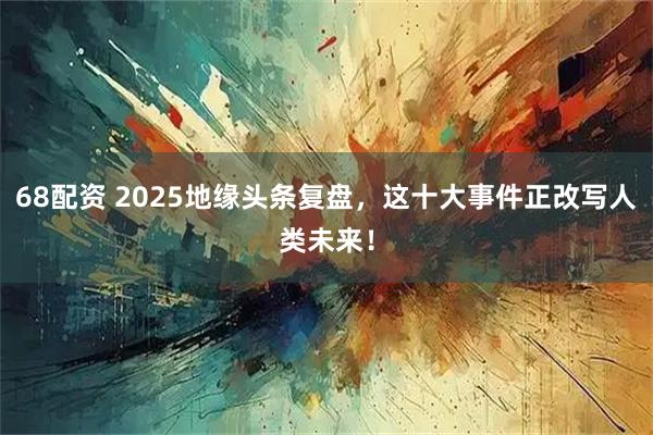 68配资 2025地缘头条复盘，这十大事件正改写人类未来！